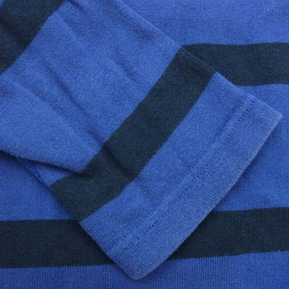 WTAPS ダブルタップス 15AW 152ATDT-CSM15 VASQUE L/S BANNER SS TEE COTTON コットン ボーダー 長袖 Tシャツ バスクシャツ ネイビー系 M【中古】