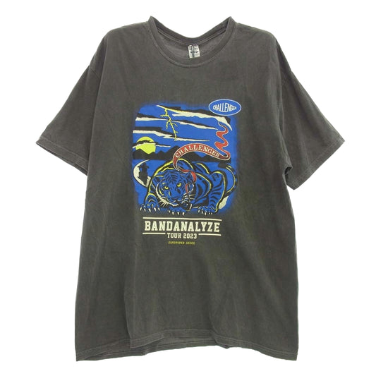 CHALLENGER チャレンジャー 23AW CLG-TS 023-051 B.D SOUTH TIGER TEE タイガープリント 半袖 Tシャツ ダークグレー系 XL【中古】