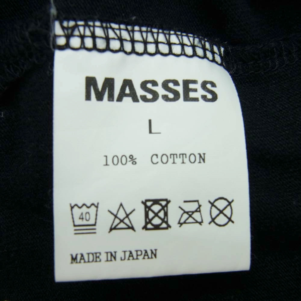 MASSES マシス MOCK SHIRT モック シャツ カットソー ブラック ブラック系 L【中古】