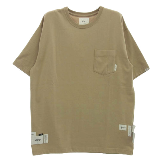 WTAPS ダブルタップス 21SS 211ATDT-CSM11 INSECT 01 / SS / COPO インセクト ロゴ 半袖 Tシャツ ベージュ系 L【中古】