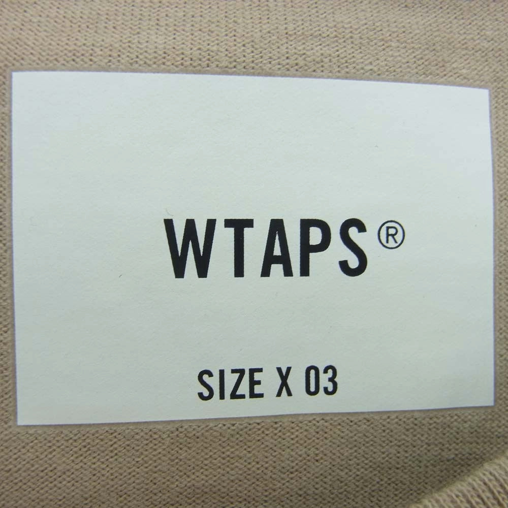 WTAPS ダブルタップス 21SS 211ATDT-CSM11 INSECT 01 / SS / COPO インセクト ロゴ 半袖 Tシャツ ベージュ系 L【中古】