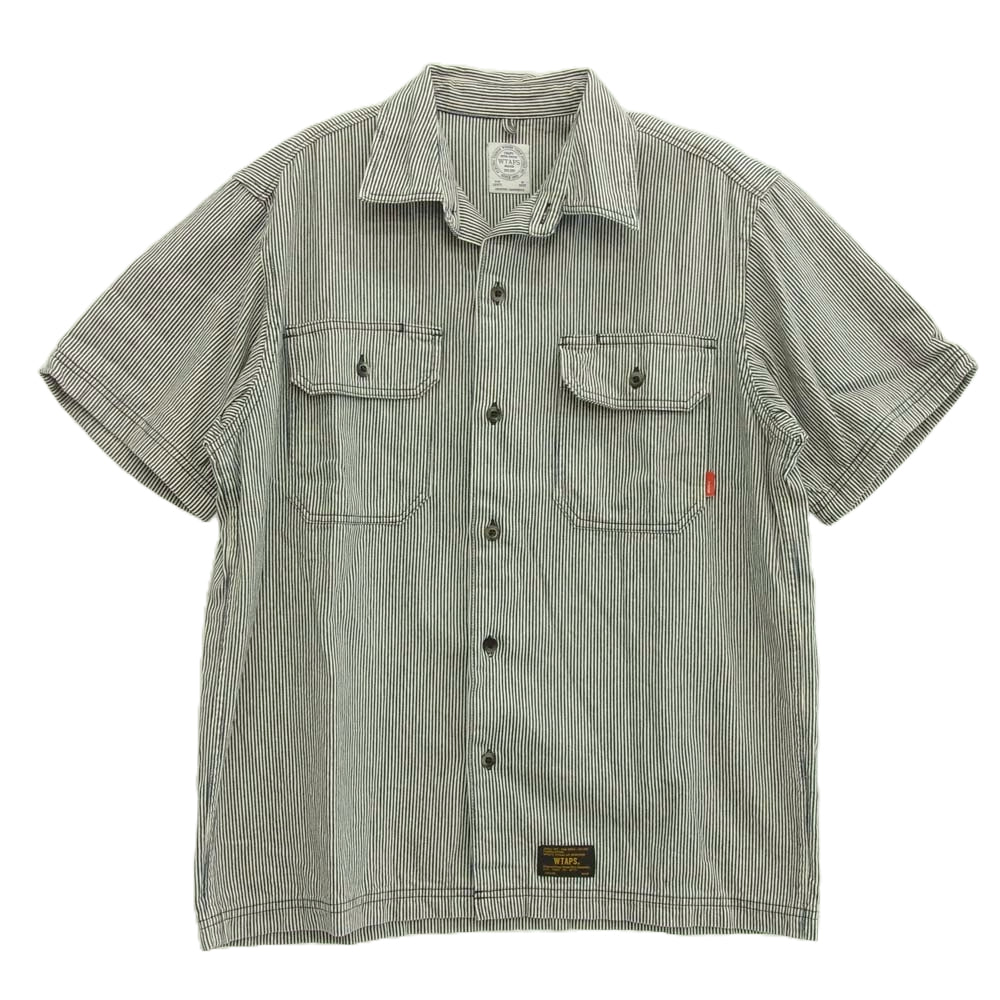 WTAPS ダブルタップス 17SS 171LTDT-SHM03 UNION SS/SHIRT.COTTON ヒッコリーストライプ ユニオン ワーク シャツ インディゴブルー系 M【中古】