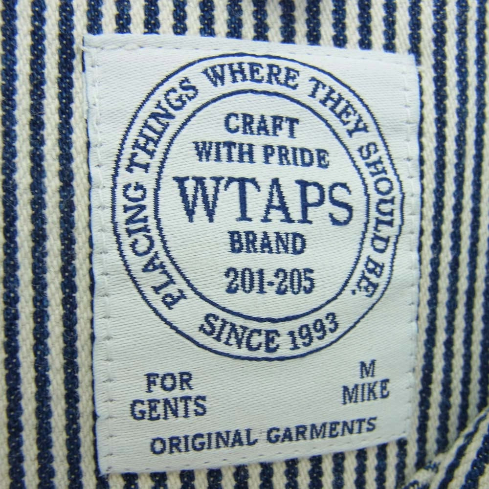 WTAPS ダブルタップス 17SS 171LTDT-SHM03 UNION SS/SHIRT.COTTON ヒッコリーストライプ ユニオン ワーク シャツ インディゴブルー系 M【中古】