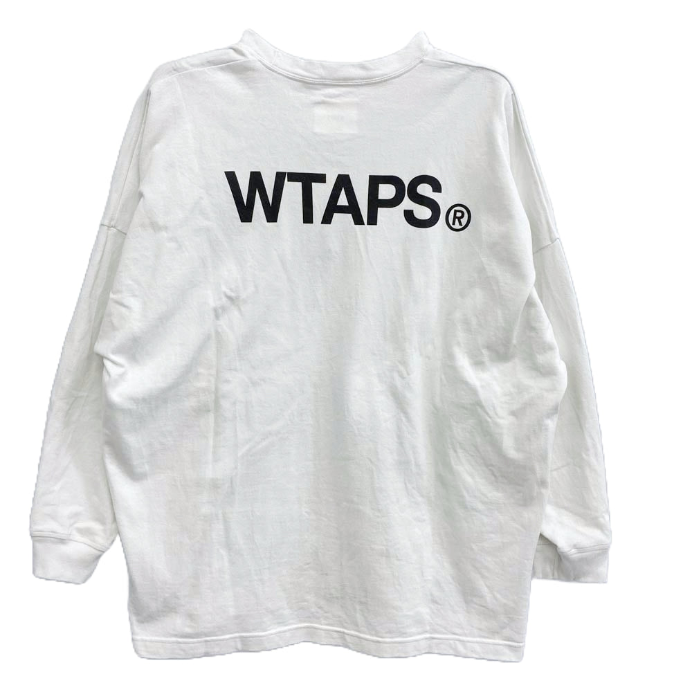 WTAPS ダブルタップス 25SS 251ATDT-CSM16 IDENTITY/LS/COTTON 胸刺繍 バックプリント 長袖 Tシャツ カットソー ホワイト系 03【中古】