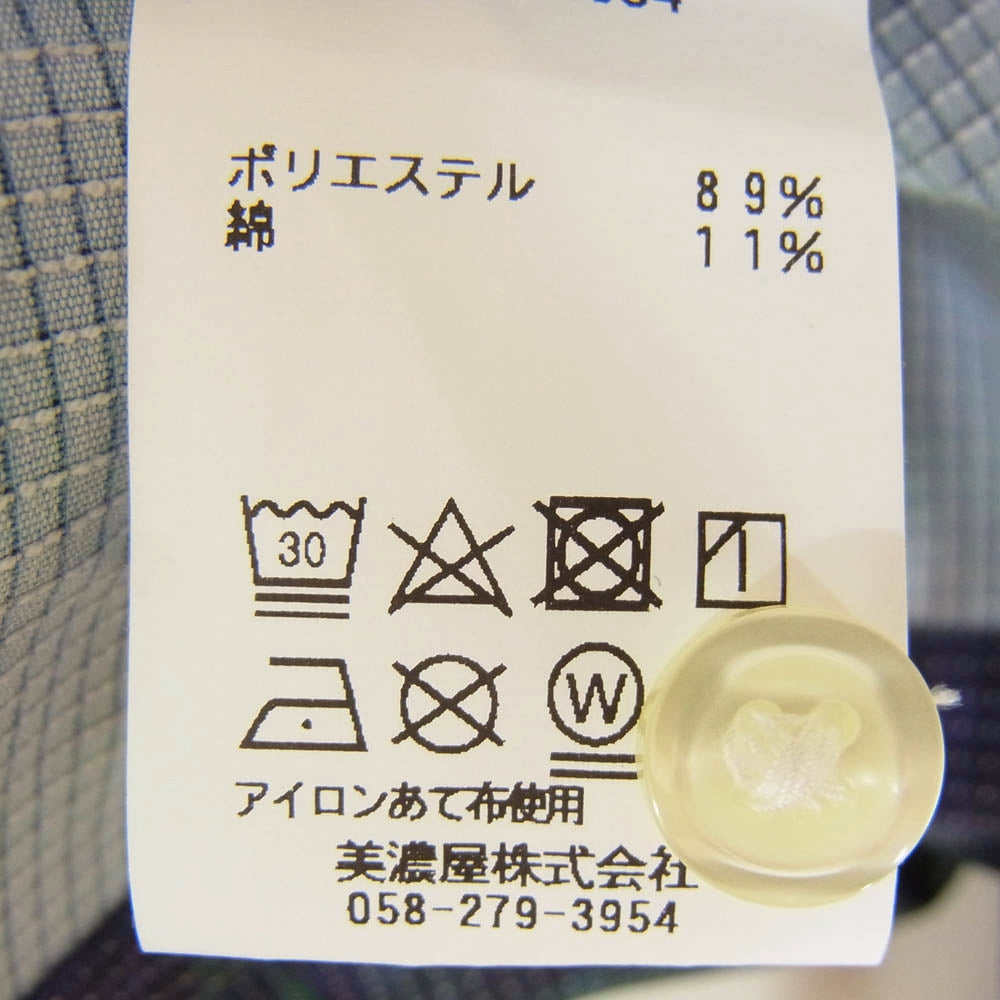 L.L.Bean エルエルビーン 3275-2034 ロゴ刺繍 オープンカラー 開襟 半袖 チェック シャツ ネイビー系 L【中古】