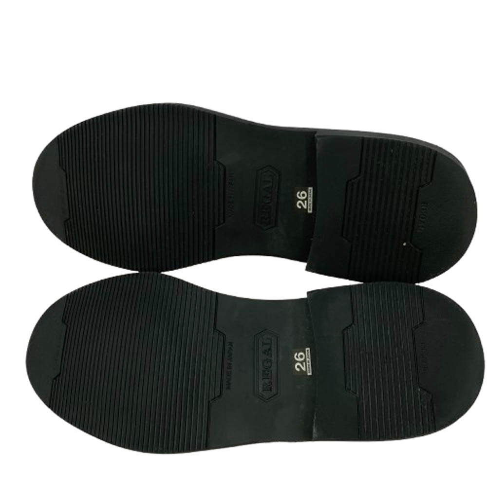 REGAL リーガル E7J2174A JU15 Uチップ レースアップ レザー シューズ ブラック系 26【中古】