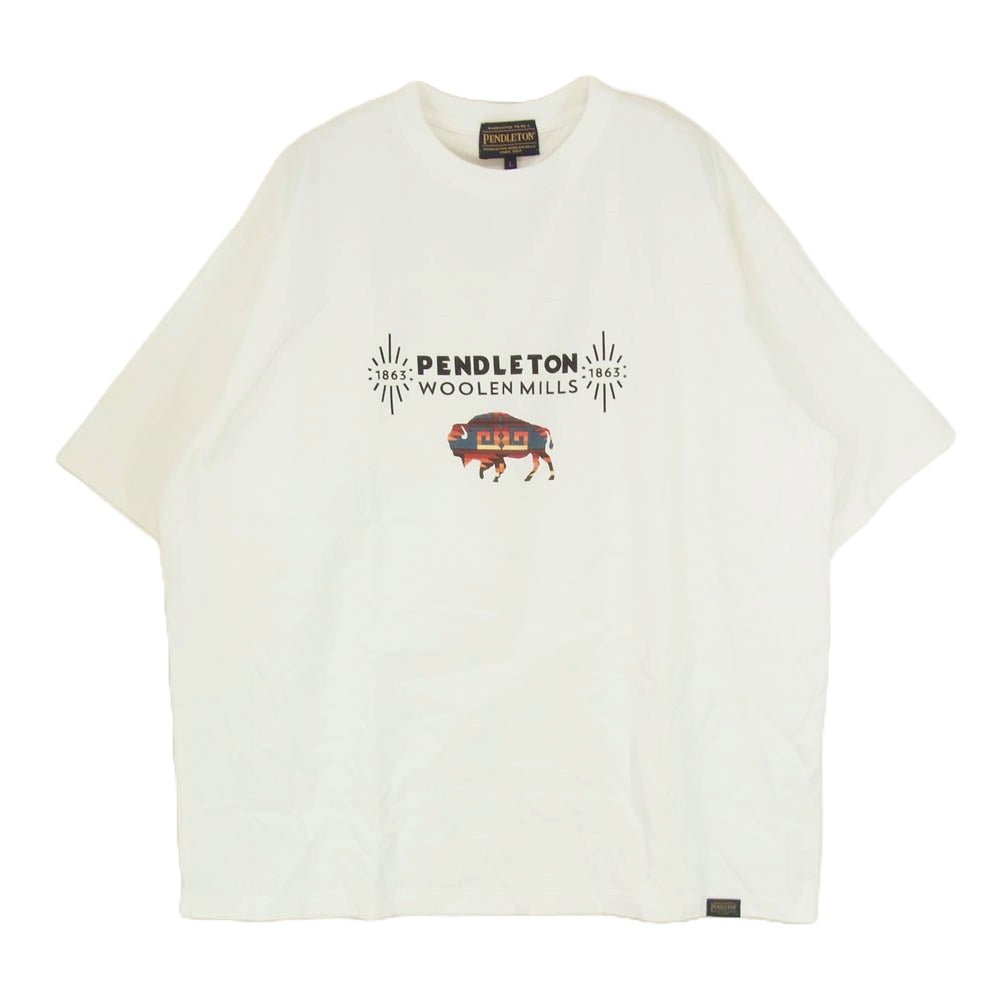 PENDLETON ペンドルトン 5275-0008 ロゴプリント 半袖 Tシャツ ホワイト系 L【美品】【中古】