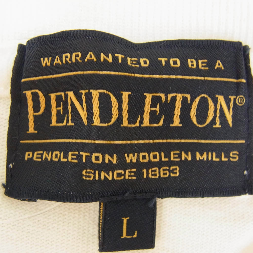 PENDLETON ペンドルトン 5275-0008 ロゴプリント 半袖 Tシャツ ホワイト系 L【美品】【中古】