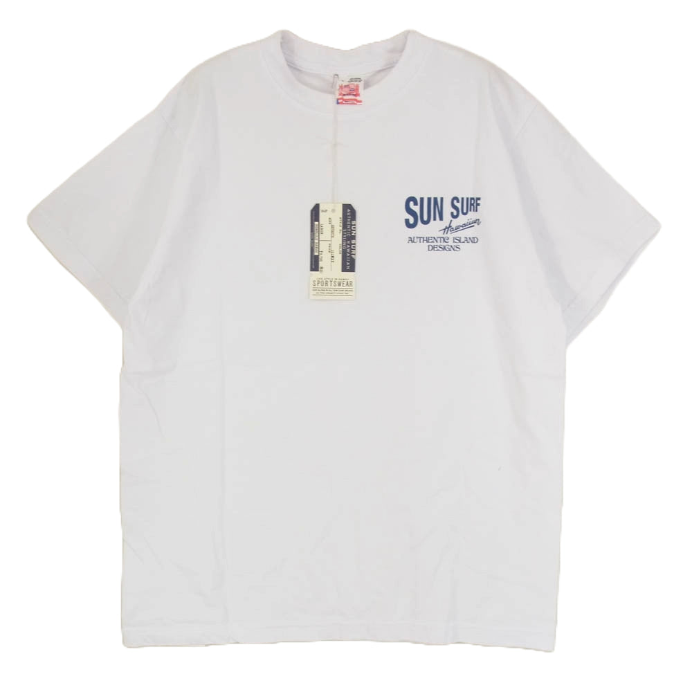 SUN SURF サンサーフ SS79375 MUSASHIYA S/S T-SHIRT むさしや プリント 半袖 Tシャツ ホワイト系 L【中古】