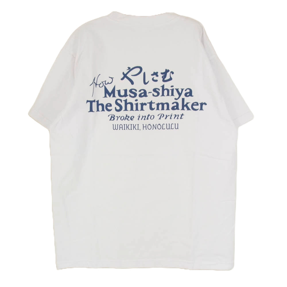 SUN SURF サンサーフ SS79375 MUSASHIYA S/S T-SHIRT むさしや プリント 半袖 Tシャツ ホワイト系 L【中古】