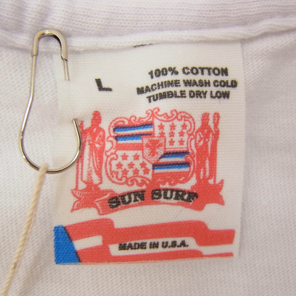SUN SURF サンサーフ SS79375 MUSASHIYA S/S T-SHIRT むさしや プリント 半袖 Tシャツ ホワイト系 L【中古】
