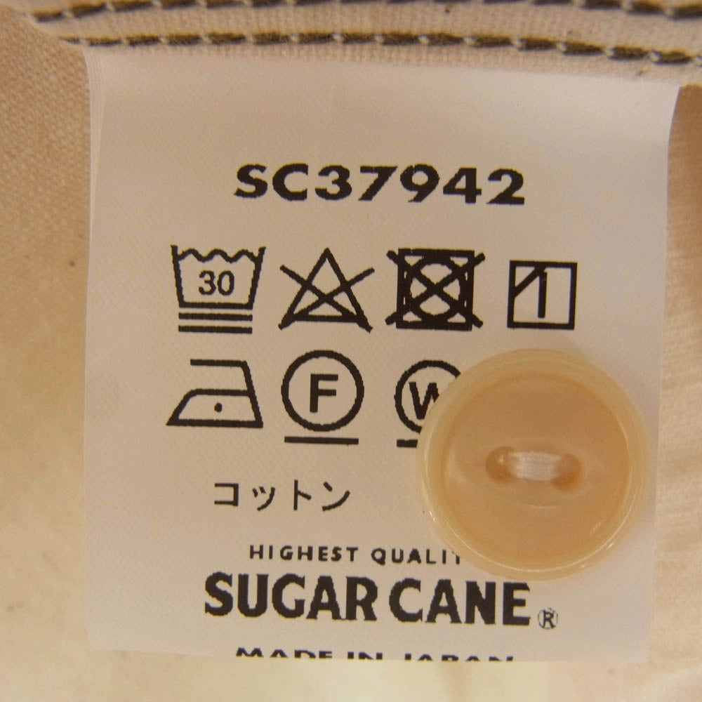 SUGAR CANE シュガーケーン SC37942 WHITE CHAMBRAY WORK SHIRT ホワイトシャンブレー ワーク シャツ 半袖シャツ オフホワイト系 L【新古品】【未使用】【中古】