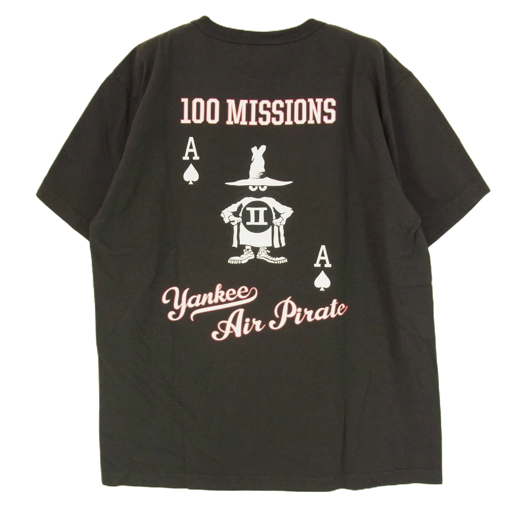 Buzz Rickson's バズリクソンズ BR79514 YANKEE AIR PIRATE プリント 半袖 Tシャツ ブラック系 XL【新古品】【未使用】【中古】