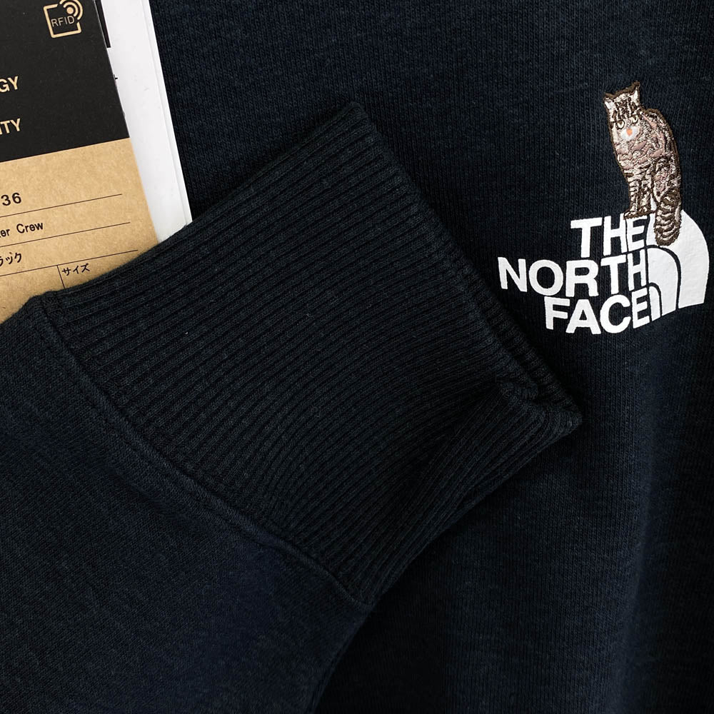 THE NORTH FACE ノースフェイス NT12536 Zoo Picker Crew ズーピッカークルー  クルーネック スウェット トレーナー ブラック 刺繍 ブラック系 M【新古品】【未使用】【中古】