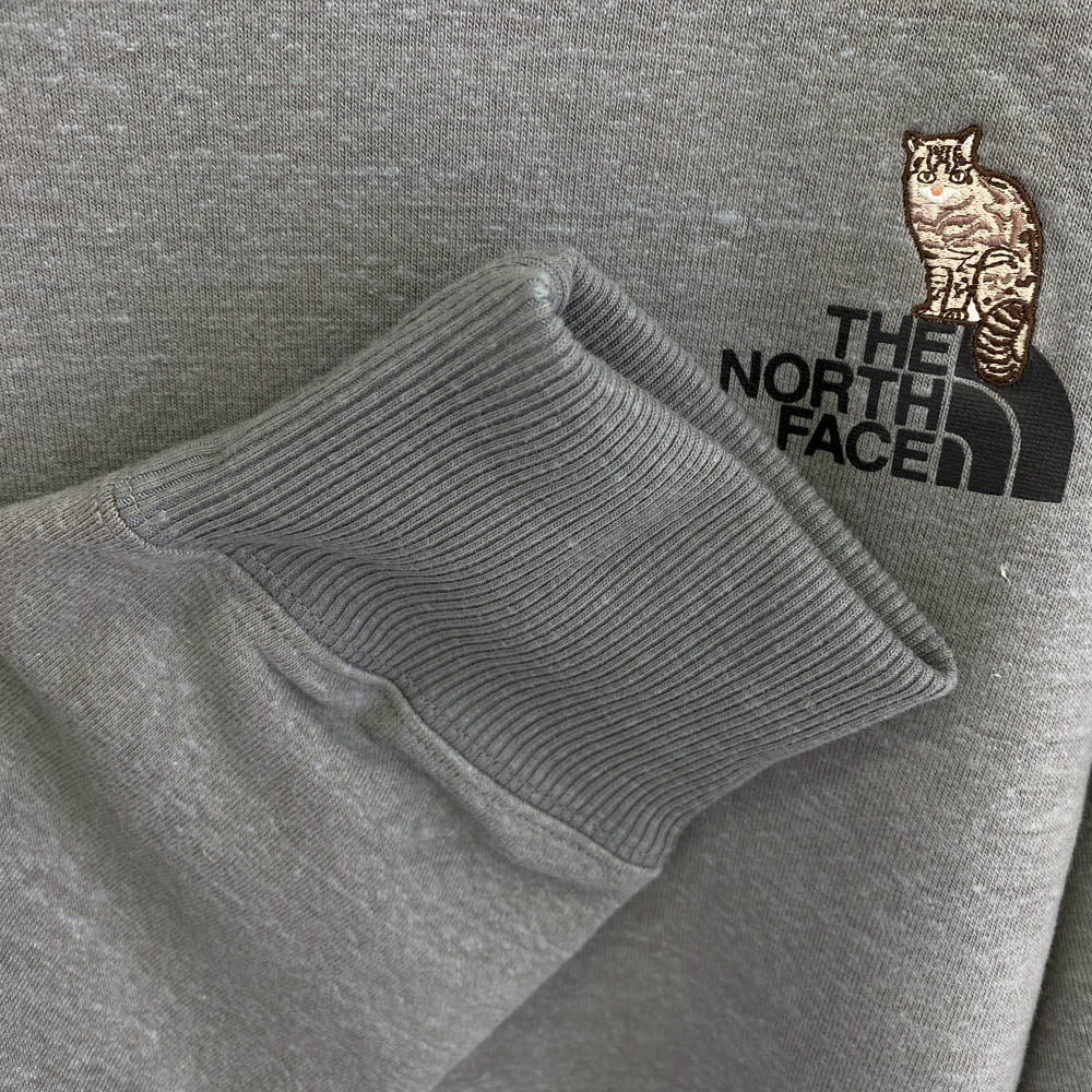THE NORTH FACE ノースフェイス NT12536 Zoo Picker Crew ズーピッカークルー スウェット トレーナー スモークドパール 刺繍 カーキ系 XL【新古品】【未使用】【中古】