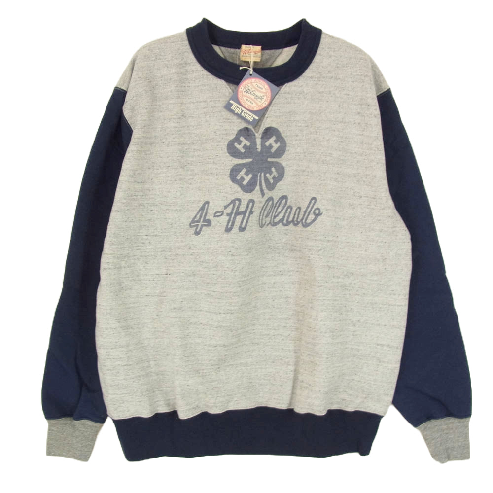 WHITESVILLE ホワイツビル WV69040 TWO-TONE SWEAT ツートン カラー クルーネック スウェット トレーナー グレー系 L【新古品】【未使用】【中古】