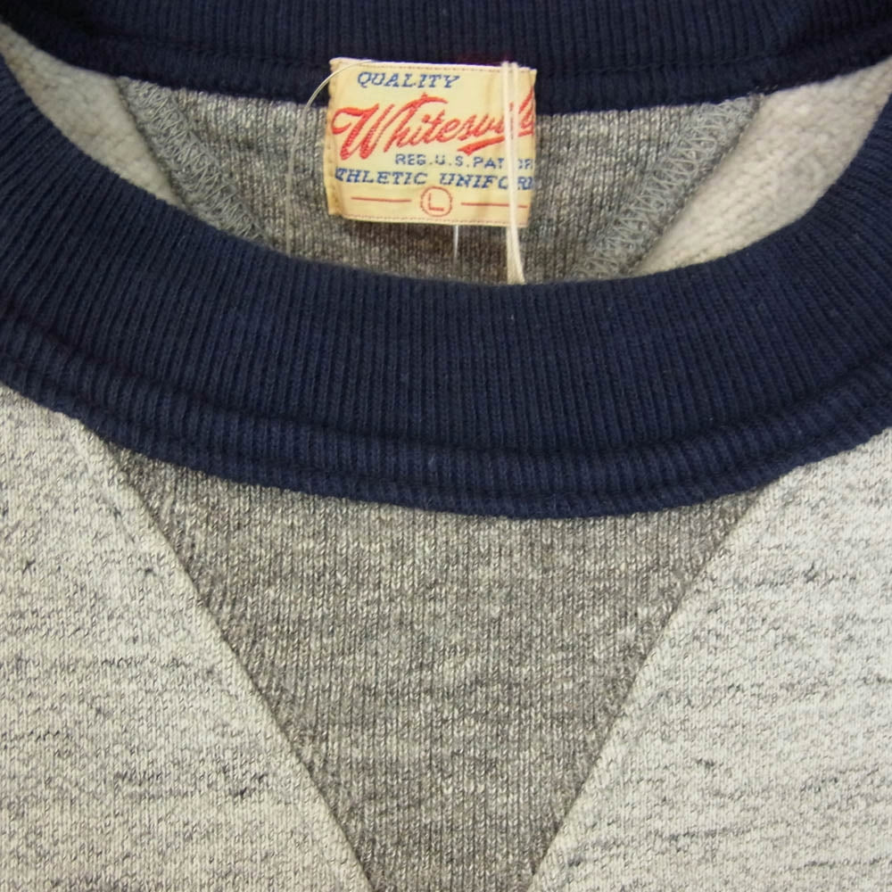 WHITESVILLE ホワイツビル WV69040 TWO-TONE SWEAT ツートン カラー クルーネック スウェット トレーナー グレー系 L【新古品】【未使用】【中古】