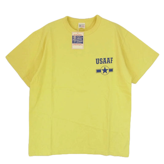 Buzz Rickson's バズリクソンズ BR79503 S/S T-SHIRT COCKTAIL HOUR ミリタリー プリント 半袖 Tシャツ イエロー系 L【新古品】【未使用】【中古】