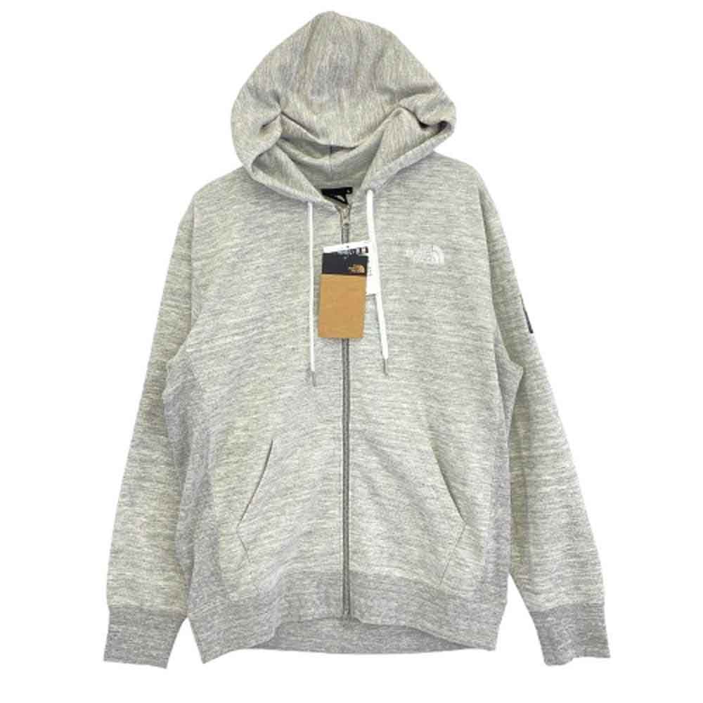 THE NORTH FACE ノースフェイス NT12335 Square Logo Full Zip 刺繍ロゴ スクエア ロゴ アーム ワッペン フルジップ スウェット パーカー グレー系 L【新古品】【未使用】【中古】
