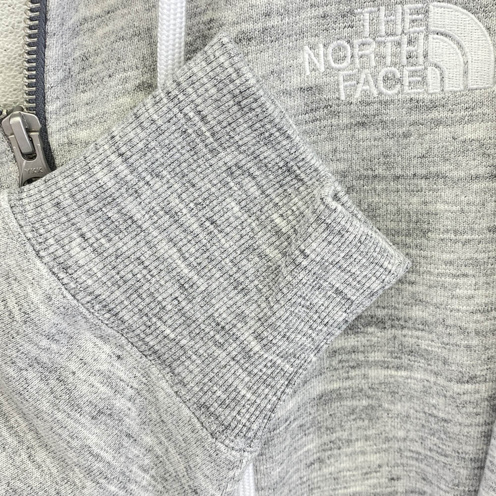THE NORTH FACE ノースフェイス NT12335 Square Logo Full Zip 刺繍ロゴ スクエア ロゴ アーム ワッペン フルジップ スウェット パーカー グレー系 L【新古品】【未使用】【中古】