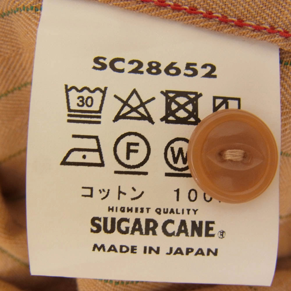 SUGAR CANE シュガーケーン SC28652 COKE STRIPE WORK SHIRT コーク ストライプ ワーク シャツ 長袖シャツ ベージュ系 L【新古品】【未使用】【中古】