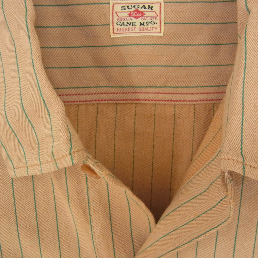 SUGAR CANE シュガーケーン SC28652 COKE STRIPE WORK SHIRT コーク ストライプ ワーク シャツ  長袖シャツ ベージュ系 M【新古品】【未使用】【中古】