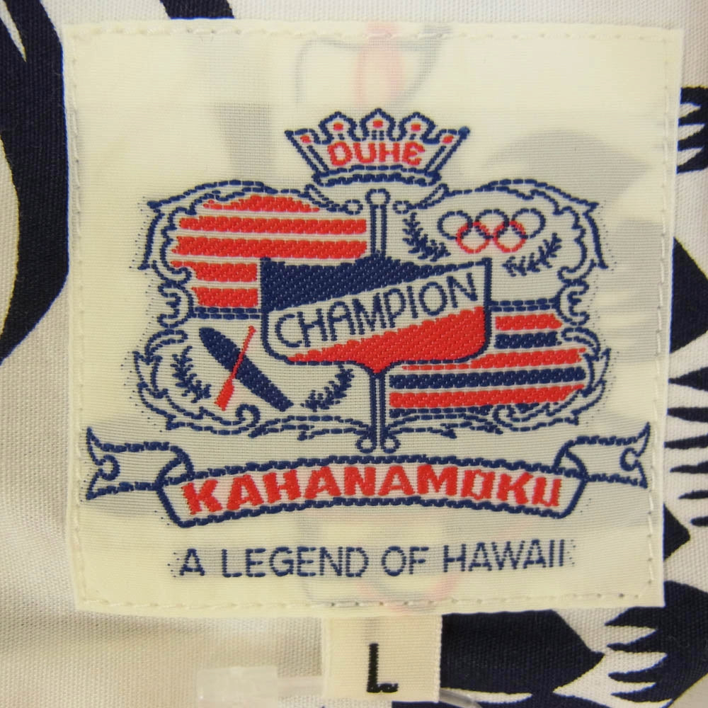 SUN SURF サンサーフ DK37811 DUKE KAHANAMOKU デューク カハナモク COTTON HAWAIIAN SHIRT DUKE'S PINEAPPLE デュークス・パイナップル アロハ シャツ ホワイト系 L【新古品】【未使用】【中古】