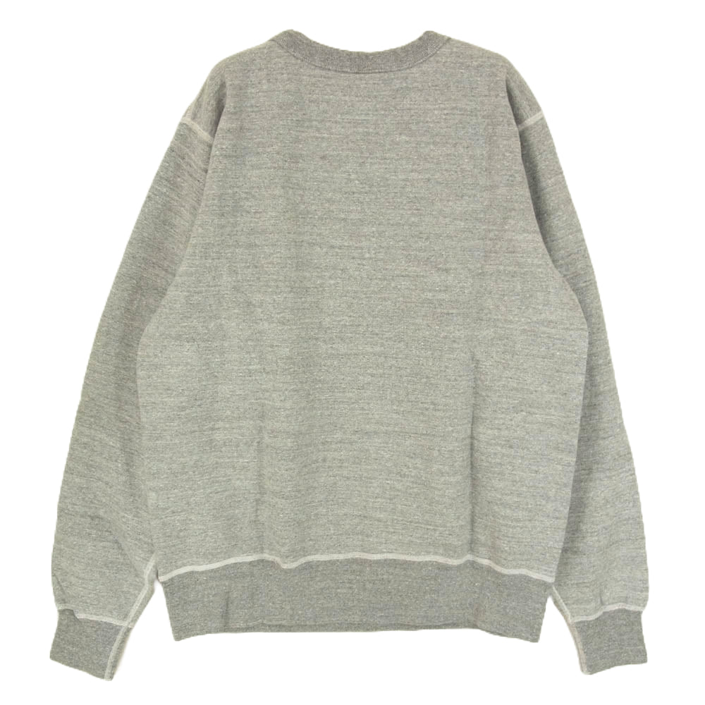 Buzz Rickson's バズリクソンズ BR69452 Bumble Bee 前Vガゼット ロゴプリント クルーネック セットイン スウェット シャツ グレー系 L【新古品】【未使用】【中古】