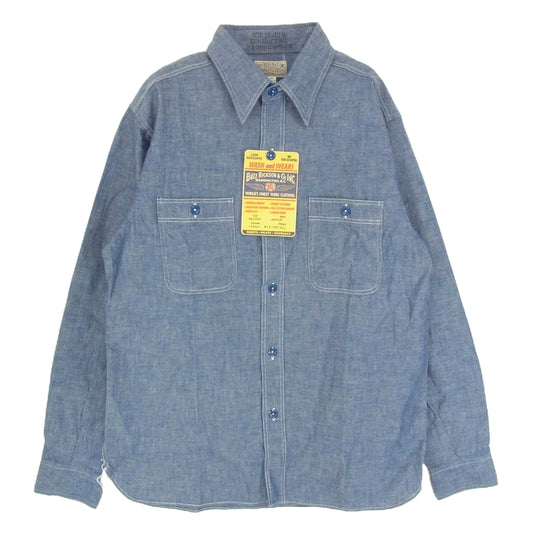 Buzz Rickson's バズリクソンズ BR25995 BLUE CHAMBRAY WORK SHIRT BLUE CHAMBRAY WORK SHIRT シャンブレー シャツ 長袖 ワークシャツ ブルー系 M【新古品】【未使用】【中古】
