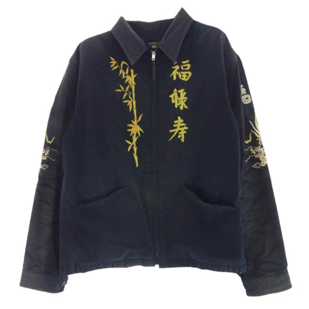 トーヨーエンタープライズ 24SS Vietnam jacket 福禄寿 龍 ドラゴン 刺繍 ベトジャン ベトナム ジャケット ブラック系 L【中古】