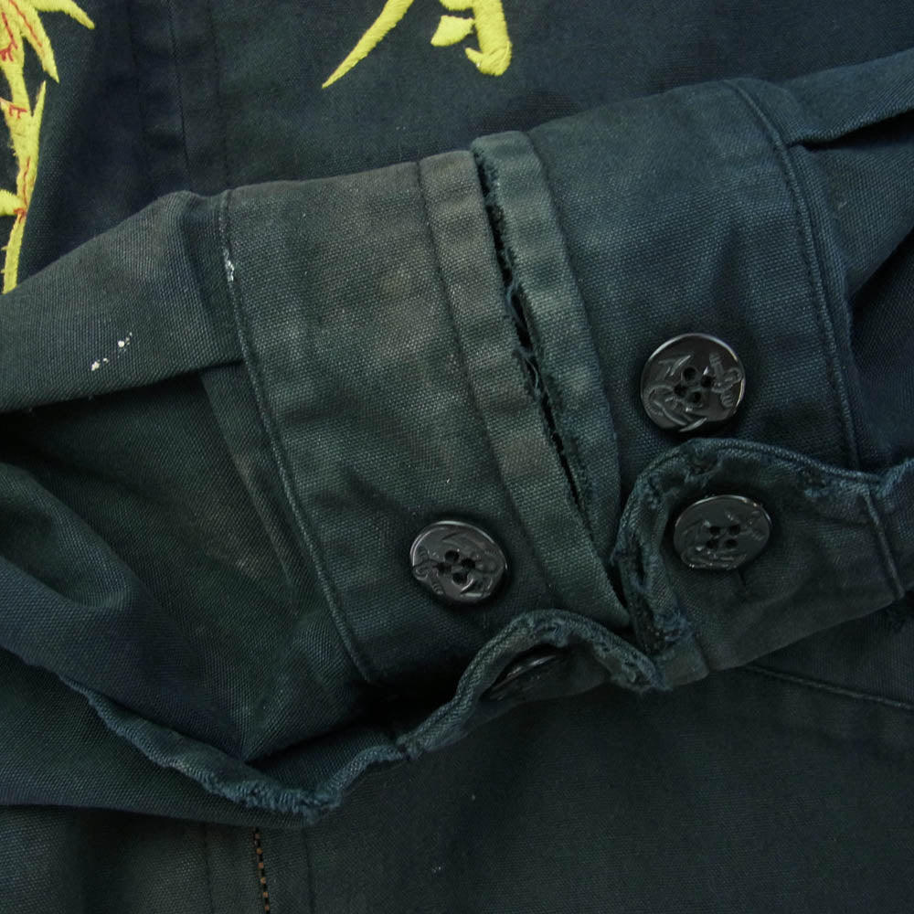 トーヨーエンタープライズ 24SS Vietnam jacket 福禄寿 龍 ドラゴン 刺繍 ベトジャン ベトナム ジャケット ブラック系 L【中古】
