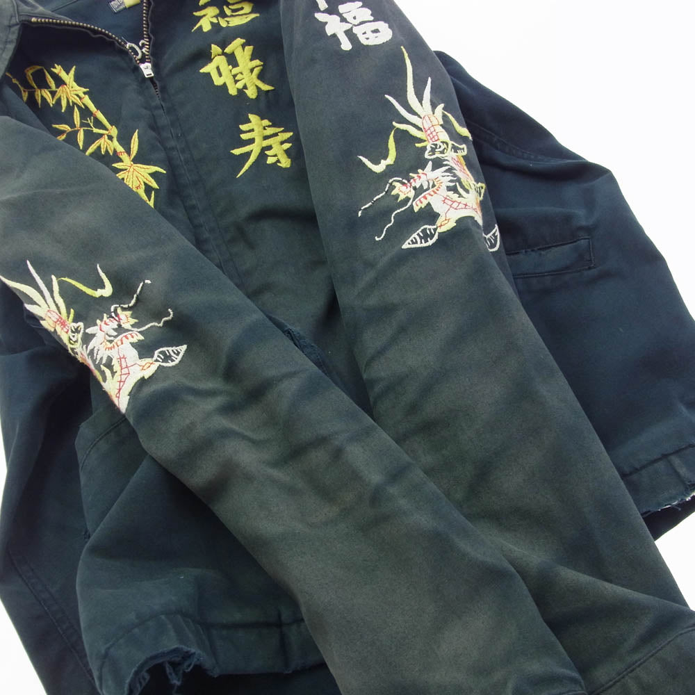 トーヨーエンタープライズ 24SS Vietnam jacket 福禄寿 龍 ドラゴン 刺繍 ベトジャン ベトナム ジャケット ブラック系 L【中古】