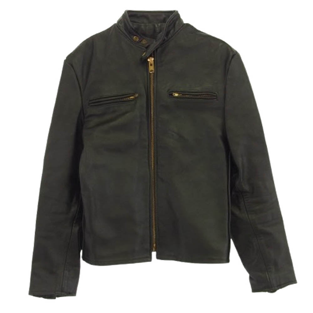 レスコ LEATHERS シングル ライダース レザー ジャケット ブラック系 40【中古】