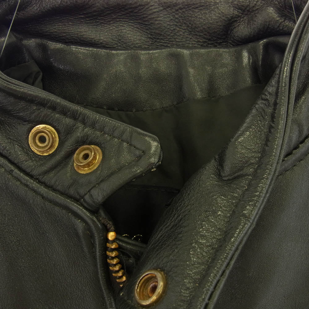 レスコ LEATHERS シングル ライダース レザー ジャケット ブラック系 40【中古】