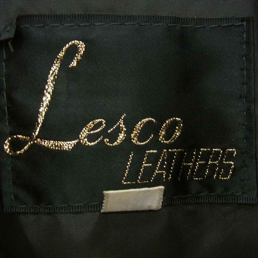 レスコ LEATHERS シングル ライダース レザー ジャケット ブラック系 40【中古】