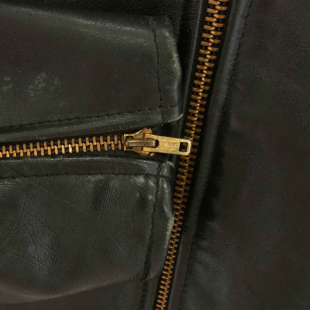 レスコ LEATHERS シングル ライダース レザー ジャケット ブラック系 40【中古】