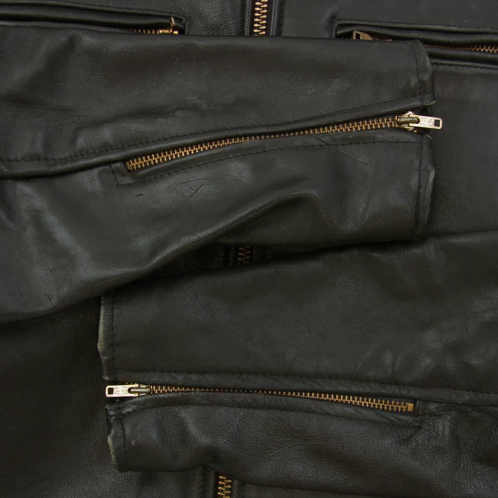 レスコ LEATHERS シングル ライダース レザー ジャケット ブラック系 40【中古】