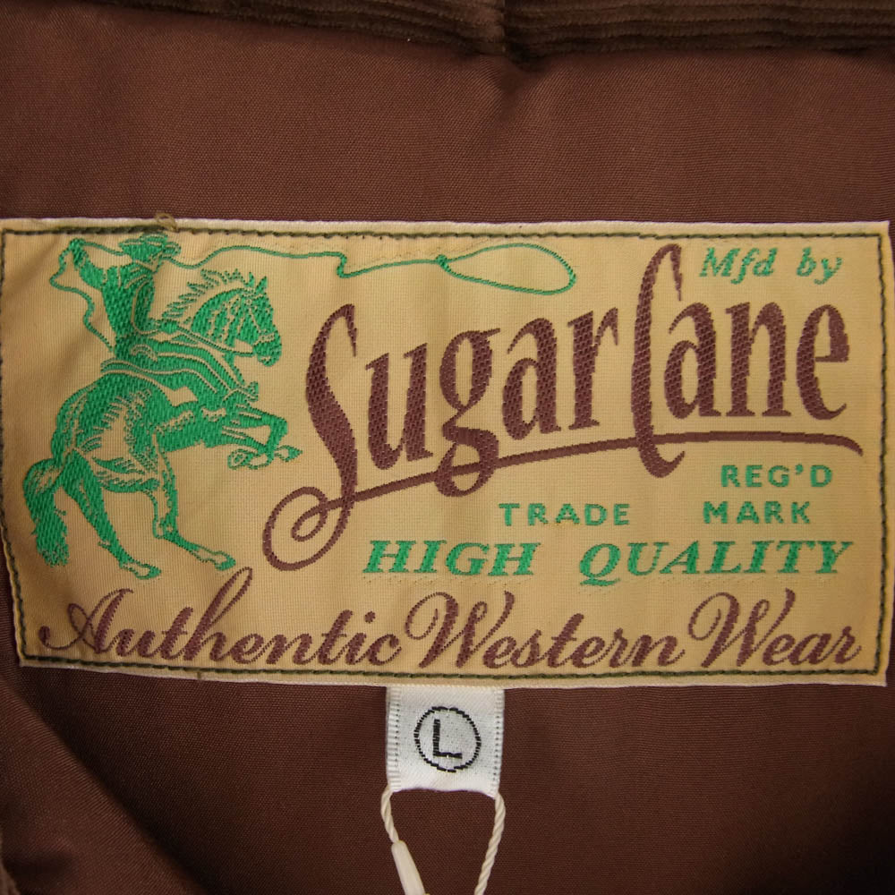 SUGAR CANE シュガーケーン SC15400 T/C PADDED VEST 0コーデュロイ襟 パデッド ベスト グリーン系 L【極上美品】【中古】