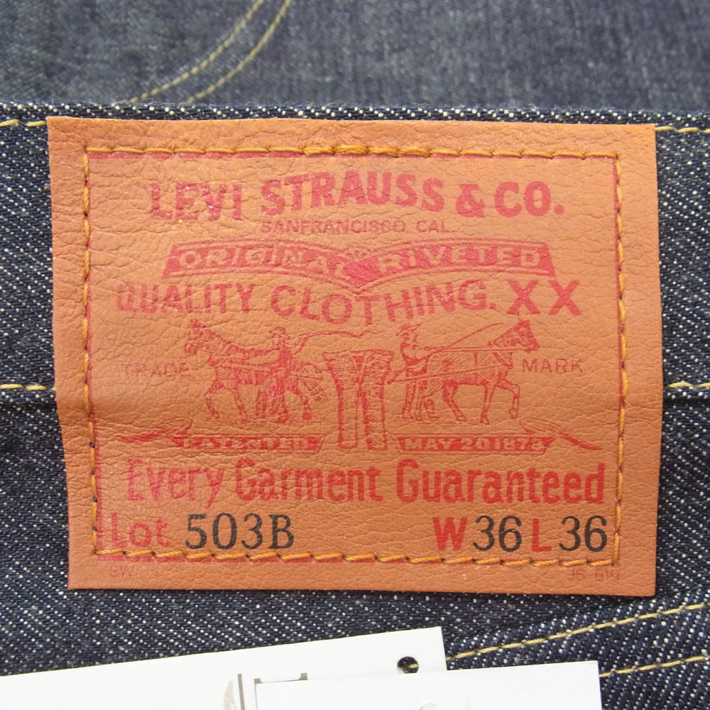Levi's リーバイス 1996年製 503B-XX0R 1950年代 復刻版 BIGE ビッグE ボタン裏J22刻印 Vステッチ 赤耳 ボタンフライ デニム パンツ インディゴブルー系 36【新古品】【未使用】【中古】
