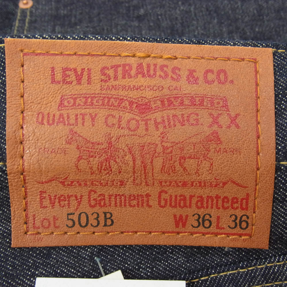 Levi's リーバイス 1996年製 503B-XX0R 1950年代 復刻版 BIGE ビッグE ボタン裏J22刻印 Vステッチ 赤耳 ボタンフライ デニム パンツ インディゴブルー系 36【新古品】【未使用】【中古】
