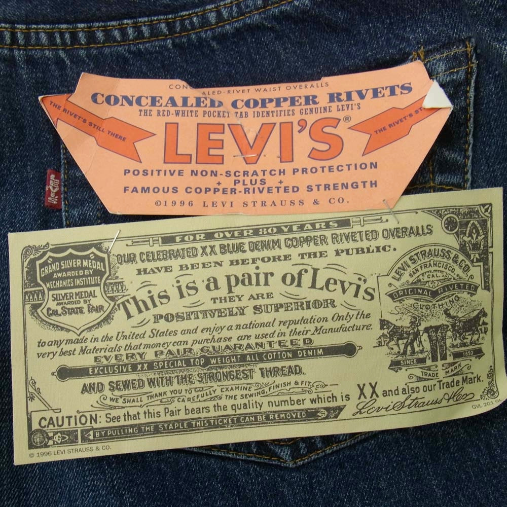Levi's リーバイス 1998年製 201-0003 1937年モデル USA製 バレンシア工場 ボタン裏555刻印 BIGE ビッグE 201XX シンチバック 赤耳 革パッチ デニムパンツ インディゴブルー系 W36【極上美品】【中古】