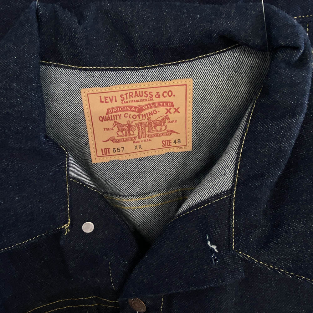 Levi's リーバイス 1998年製 70557-0006 USA製 バレンシア工場 ボタン裏555刻印 3rd サードモデル 557XX Type-3 GL JV-557 1962モデル復刻 デニム ジャケット インディゴブルー系 48【極上美品】【中古】