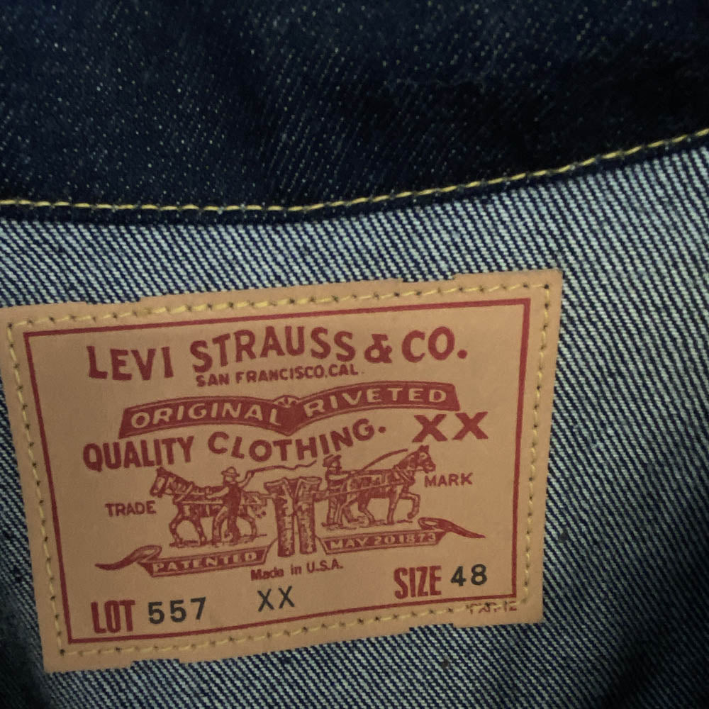 Levi's リーバイス 1998年製 70557-0006 USA製 バレンシア工場 ボタン裏555刻印 3rd サードモデル 557XX Type-3 GL JV-557 1962モデル復刻 デニム ジャケット インディゴブルー系 48【極上美品】【中古】