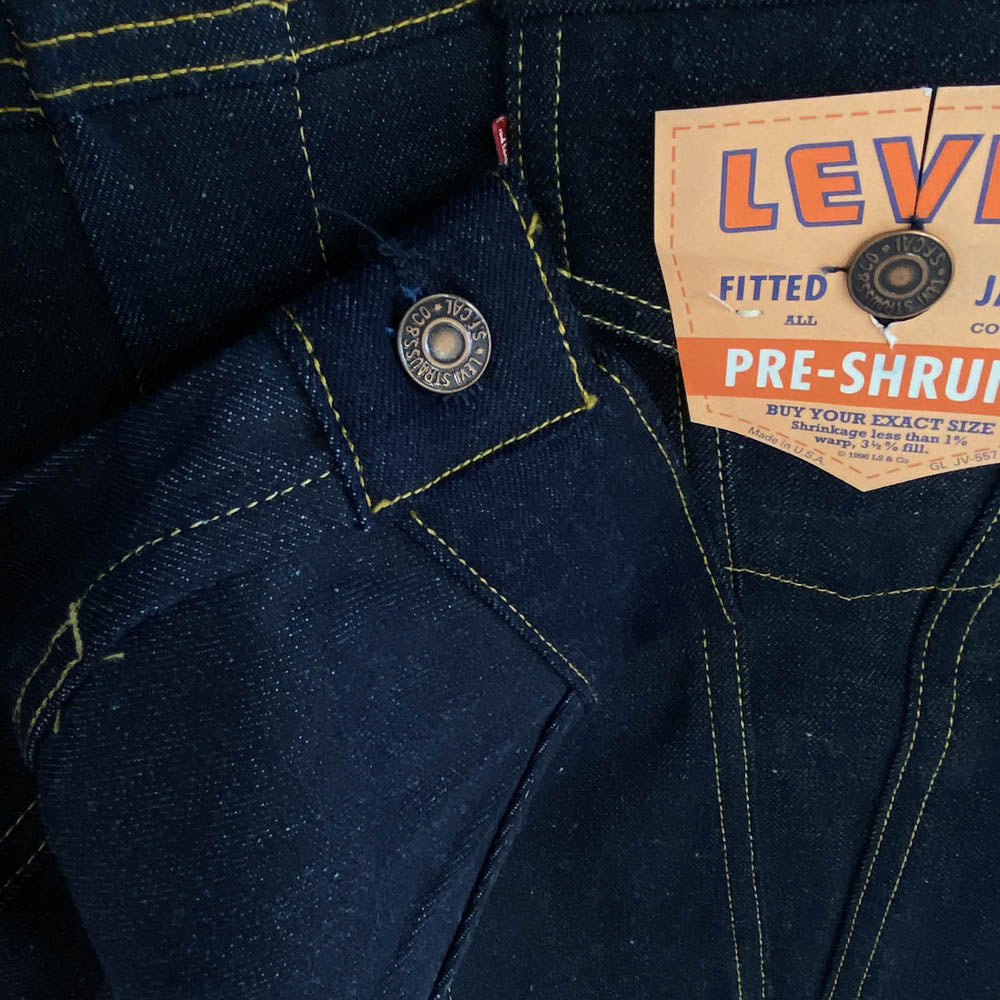 Levi's リーバイス 1998年製 70557-0006 USA製 バレンシア工場 ボタン裏555刻印 3rd サードモデル 557XX Type-3 GL JV-557 1962モデル復刻 デニム ジャケット インディゴブルー系 48【極上美品】【中古】