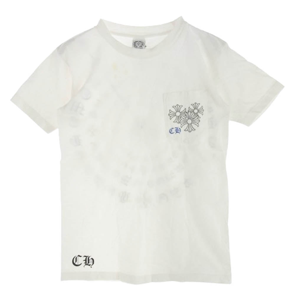 CHROME HEARTS クロムハーツ（原本無） CH T-SHRT 4 バック CHプラス プリント 半袖 Tシャツ ホワイト系 S【中古】