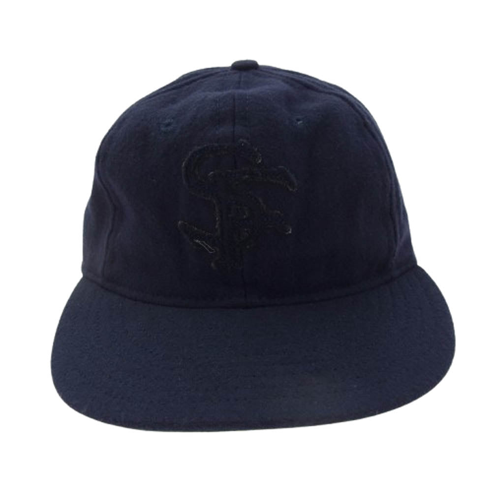 SASAFRAS ササフラス SFロゴ COOPERSTOWN BALL CAP クーパーズタウン ボール ベースボール キャップ 帽子 ネイビー系【中古】