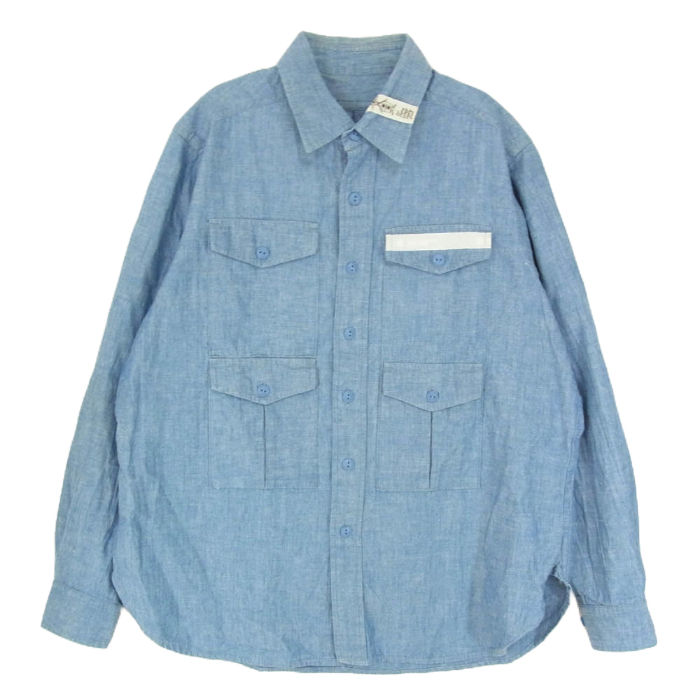 MOUNTAIN RESEARCH マウンテンリサーチ MTR-2187 シャンブレー ゲームポケット レギュラーカラー デニム 長袖 シャツ ブルー系 S【中古】