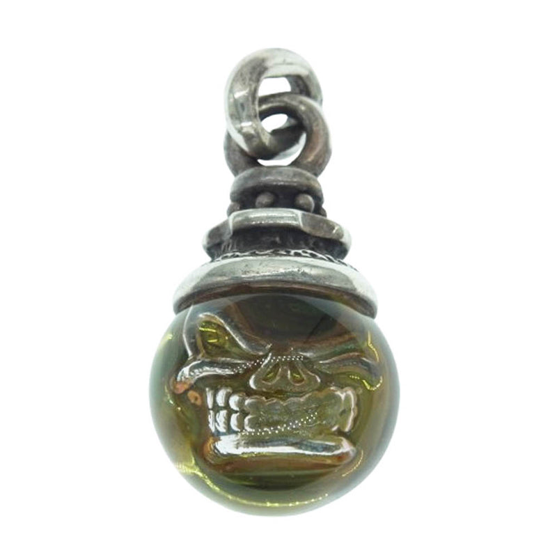 STARLIN GEAR スターリンギア ギャランティカード付属 SKULL MARBLE PENDANT スカル マーブル ペンダント ネックレス トップ イエロー系 ブルー系【中古】