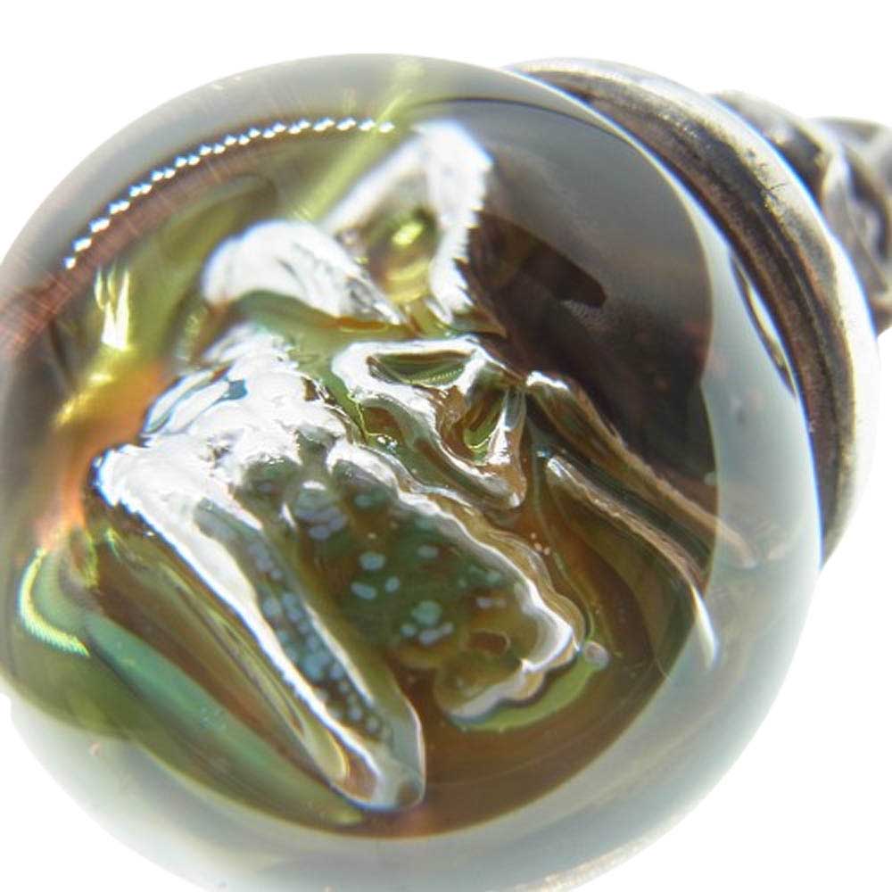 STARLIN GEAR スターリンギア ギャランティカード付属 SKULL MARBLE PENDANT スカル マーブル ペンダント ネックレス トップ イエロー系 ブルー系【中古】