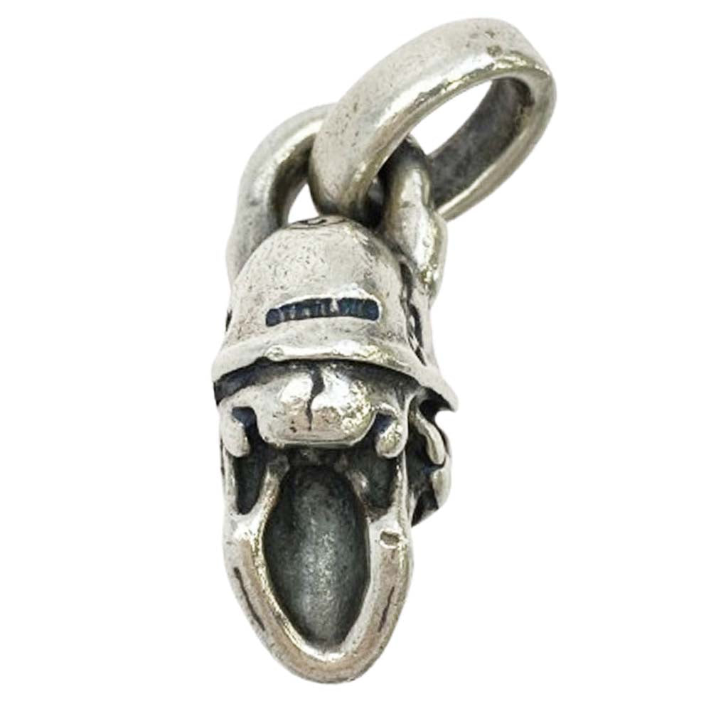 BILL WALL LEATHER ビルウォールレザー SKULL WITH HELMET & FANGS スカル w/ ヘルメット ファング ペンダントトップ シルバー系【中古】